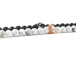 King & Queen Couple Bracelet Set | Matching His & Hers Stretch Jewelry