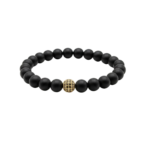 Matte Black Bracelet | Gold Accent | Handmade in Montreal