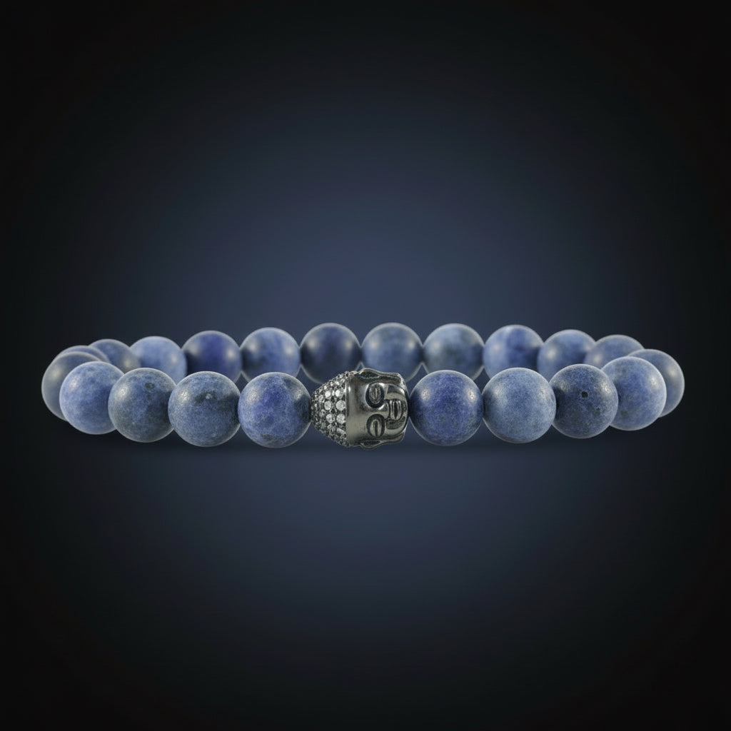 Handmade Purple Buddha Bead Bracelet 8mm Amethyst
